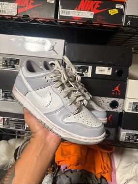 Nike Low-Top Sneakers in Light Gray and White Womens Grey